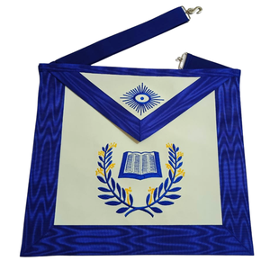 Freemason Apron Collar <b>Gloves</b> Set Embroidered Blue White Masonic Regalia Classical Chaplain officer set - Product Image 4