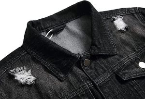Wholesale Custom Logo Front 100% Cotton Men's Winter Casual Jeans Jacket Breathable Eco-Friendly Quick Dry 280g Outdoor Use - Product Image 3