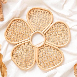 Set of braided rattan <b>flowers</b> wholesale supply luxury wall art eco-friendly wall-mounted pieces - Product Image 3