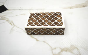 Caja de Almacenamiento Multifuncional Rectangular de MDF y Resina con Incrustaciones, Ecológica, de Lujo, Pulida, Natural, Personalizada, para Joyería - Product Image 6