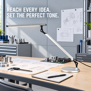 Lampe de travail LED linéaire minimaliste 4000K, lumière à CRI élevé pour les graphistes, les illustrateurs et les artistes - Product Image 1