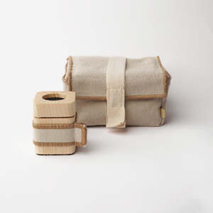Top Design <b>Cream</b> Color Bamboo Incense Burner with Fabric <b>Wrap</b> Hand-made Aromatic Diffuser All-Season Use - Product Image 1