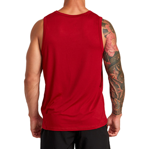 Wholesale Saleh Enterprises <b>Men's</b> <b>Red</b> Sleeveless Tank Top O-Neck Print Breathable Quick Dry Knitted Spandex/Cotton Workout <b>Vest</b> - Product Image 3