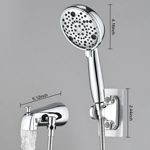 Set Doccia a Mano ad Alta Pressione con 8 Impostazioni, Tubo Flessibile e Deviatore per Vasca, Set Accessori Bagno - Product Image 2