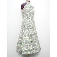 Robe midi à imprimé floral multicolore, robe d'été à manches longues, robe en coton tendance, tenue de soirée occidentale, robe une pièce pour femmes
