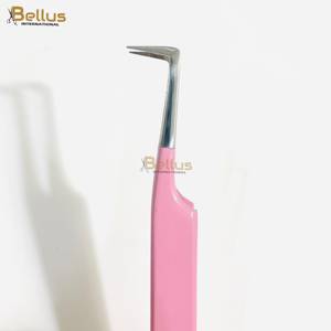 Pince à épiler professionnelle Bellus International Gray Rock pour extensions de cils, en acier inoxydable, pointe lisse et pointue, durable, logo personnalisé - Product Image 5