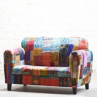 Canapé d'hôtel en tissu color block, fauteuil une place, canapé d'appoint pour salon