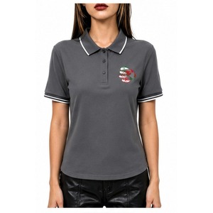 T-shirt d'été personnalisé en molleton tricoté imprimé à manches courtes pour femme, idéal pour le sport et le golf, vente en gros - Product Image 5