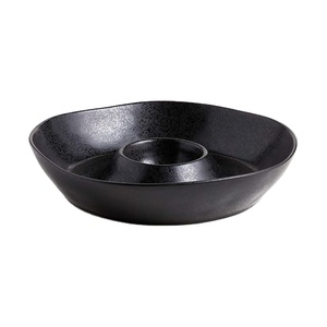 Tazón de Chip de resina blanco y negro al por mayor, plato de servir elegante con secciones divididas para bocadillos, último diseño de plato - Product Image 3