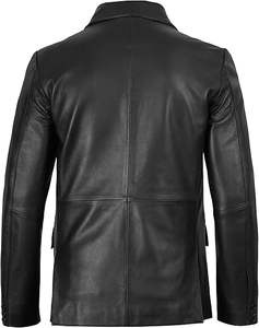 High Quality Custom Tie-<b>Dye</b> Leather Jacket for Men Winter Hip Hop Style Turn Collar Heavyweight Windproof Washed Leather Coat - Product Image 3