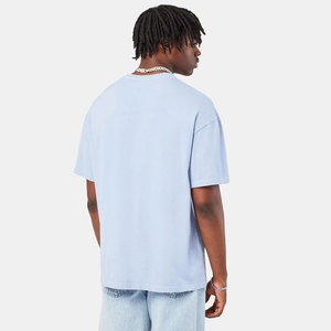 Camiseta Oversize Azul Claro de Moda con Estampado Digital de Letras, Manga Corta, Cuello Redondo, Tejido Jersey Transpirable, Ajuste Casual - Product Image 3