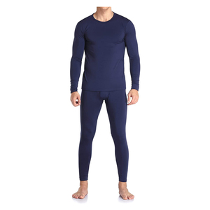 Ensemble de sous-vêtements thermiques d'hiver pour hommes, grande taille, épais, respirant, manches longues, antibactérien, en spandex et polyester, couche de base - Product Image 2