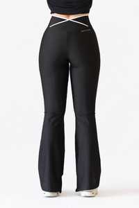 Leggings évasés taille haute respirants et sans coutures pour femme One Ten Apparel – Pantalon de sport unicolore avec effet ventre plat - Product Image 3