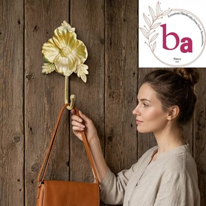 Export Quality Gold Flower Shape Cast Iron Waterproof Eco-Friendly Vintage Coat <b>Hat</b> Hooks Keychain Hanger Handicrafts Rail - Product Image 2
