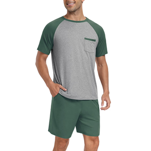 Customized Colors Oversized <b>Men's</b> Summer Daily Use <b>T</b>-<b>Shirts</b> Set with <b>Pockets</b> Eco-Friendly Polyester/Spandex Casual Shorts Pants - Product Image 3