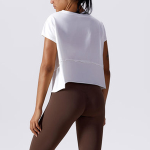 Camiseta Blanca de Verano para Mujer, Estilo Crop Top, Personalizada OEM, Holgada, de Modal y Spandex de Alta Elasticidad - Product Image 3