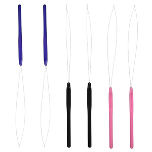 Colorful Extension Threading Loop Needle Micro Bead Wire <b>Puller</b> Feather Installation Hook Hairdressing Tools Trade - Product Image 1