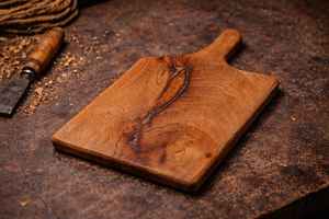 Planche à découper en bois d'acacia de qualité supérieure, artisanale, durable et élégante, avec poignée, idéale pour les charcuteries - Product Image 3