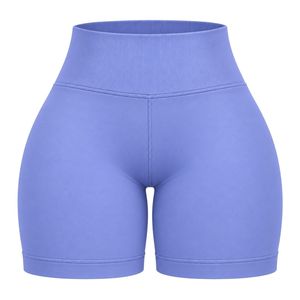 Shorts Deportivos de Cintura Alta para Mujer, Color Lavanda, Elásticos, para Gimnasio, Fitness, Running, Yoga, Entrenamiento, Ropa Deportiva - Product Image 1