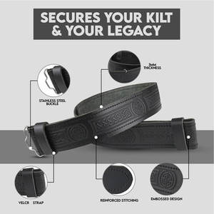 Ceinture à motif de nœud celtique en relief, en cuir écossais 100% de haute qualité, fabrication traditionnelle, fournitures d'usine - Product Image 6