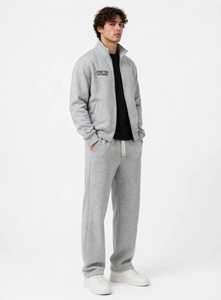 Ensemble de survêtement 2-en-1 pour homme ONETEN APPAREL, gris clair, imprimé, demi-zip, tenue décontractée et sportive pour l'automne - Product Image 4