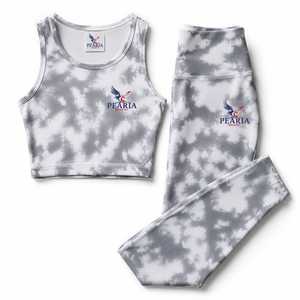 Gray White <b>Tie</b> <b>Dye</b> Yoga <b>Set</b> Sleeveless Sports Bra High Waist Leggings Women Fitness Workout Activewear Custom Logo - Product Image 6
