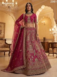 Última Colección de Lehenga Choli de Seda Gadhwal con Bordado, Lentejuelas Zari y Diamantes, Exportador Indio - Product Image 6