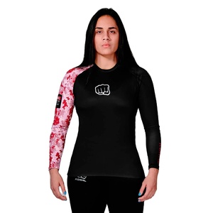 เสื้อแรชการ์ดแบบเต็มตัวพิมพ์ลายสำหรับผู้หญิงผ้าโพลีเอสเตอร์พิมพ์ลายสำหรับยิมยิมยิมออกแบบโลโก้ได้ตามต้องการ - Product Image 1