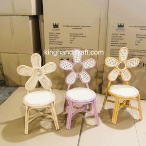 Chaise pour enfants en rotin tressé faite à la main pour location de fêtes d'anniversaire, mobilier pour enfants, directement de l'usine, OEM ODM Vietnam - Product Image 3