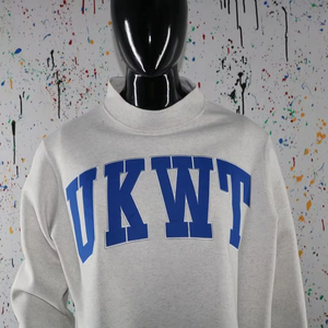 Sweat-shirt à col montant personnalisé UKWT ASH GREY, 100% bleu marine, broderie appliquée, col large, CLUSH SPORTS - Product Image 1