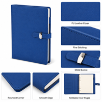 Organiseur de planification A5 personnalisé en cuir PU avec 6 anneaux, carnet rechargeable, fermeture à sangle, pochette pour cartes, attache pour stylo, pour bureau, usine OEM ODM