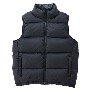 Gilet matelassé oversize noir tendance en toile respirante et écologique pour homme, sans manches, avec fermeture éclair, style streetwear - Product Image 1