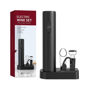 Ensemble ouvre-bouteille électrique sans fil à piles avec tire-bouchon automatique, bouchon et support, coffret cadeau - Product Image 3
