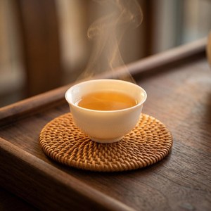 Handwoven Natural Rattan Classic Design Tea <b>Coaster</b> <b>Heat</b> Resistant Cup Mat Eco Friendly Customizable Size Table Protector - Product Image 2