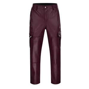 Best Price Real 100% Genuine <b>Men's</b> Casual Leather <b>Pants</b> Breathable Waterproof Windproof Lightweight High Quality Black Waist - Product Image 5