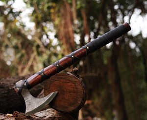 Hache de fendeur à tête en acier forgé, manche en bois, lame de 4 pouces, outil de fendeur d'arbres - Product Image 1