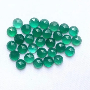Calidad AAA 6mm Natural verde ónix Rosa corte redondo cabujón Flatback piedras preciosas sueltas para joyería a granel a precio mínimo al por mayor - Product Image 2