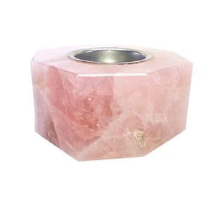Crystal Stone Candle Holder Hexagonal Rose Quartz Natural Crystal Candle Holder Gemstone Agate Candle Holders Healing Wholesaler - Product Image 6