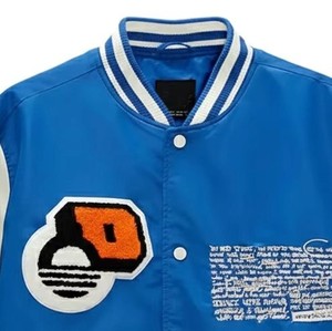 Custom Embroidered <b>Leather</b> Bomber <b>Jacket</b> Premium Genuine <b>Leather</b> Casual Outerwear OEM ODM Factory Sample Service - Product Image 1