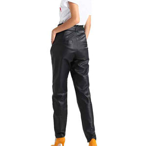 <b>Women</b>’s Wide Leg Leather Cargo <b>Pants</b> – Winter Hip Hop Style <b>Trousers</b> with Waterproof Finish and Trendy Casual Fit OEM Custom - Product Image 3