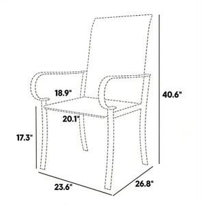 Set di 4 Sedie da Pranzo Marroni con Braccioli per Soggiorno (Solo Sedie) - Product Image 6