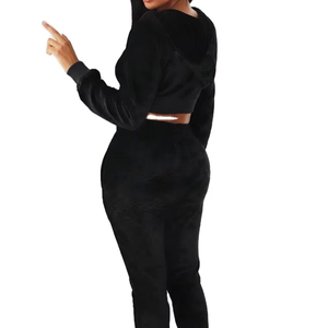 Conjunto Deportivo Personalizado para Mujer, Sudadera con Cierre y Diseño Desgastado, Pantalones Deportivos con Bordado, 100% Algodón, 2 Piezas - Product Image 1