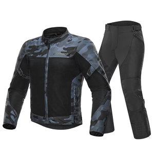 Combinaison de course moto camouflage, veste et pantalon en mesh respirant en polyester, vêtements de cyclisme d'extérieur - Product Image 5
