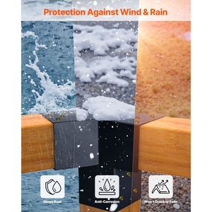 Kit Pergola a Tetto Appuntito 4x4 Pollici con Legname 3.5x3.5, Staffe per Gazebo a 3/4 Vie, Supporti per Connettori e Mensole - Product Image 6