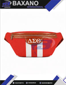 Riñonera Delta Sigma Theta Sorority con Patrón de Letras DST, Cierre de Cremallera, Impermeable, Unisex, Bolsa de Cintura Cruzada - Product Image 5
