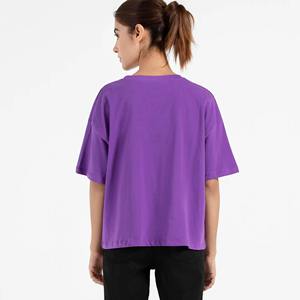 Women's Short Sleeve Cotton Jersey T-Shirt Casual Solid Color Regular Fit Knitted Plain Dyed <b>Top</b> - Product Image 6