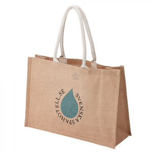 Sac de shopping en jute tendance avec logo personnalisé imprimé pour l'emballage de détail moderne - Product Image 5