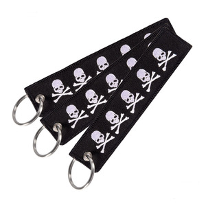 Popular Design Wholesale <b>Custom</b> Stainless Steel Polyester <b>Keychain</b> Double Sided for Embroidered Air Tag Woven Heart Pattern - Product Image 4