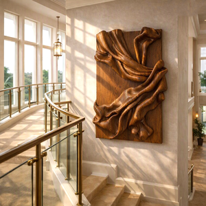 Hand Carved Wall Art Farmhouse 3D Wood Wall Art For Bedroom Livingroom Entryway Rustic Ambience - Product Image 2