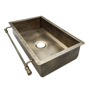 Colección Copper Bath: Lavabo Rectangular de Latón Premium para Cocina, Hecho a Mano, Resistente a la Corrosión, Diseño Elegante - Product Image 4